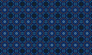 seamless pattern with abstract background. vintage floral print with black and blue colors.