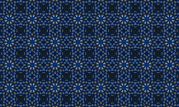 Soyut arkaplanı olan kusursuz bir model. Siyah ve mavi renkli klasik çiçek deseni..