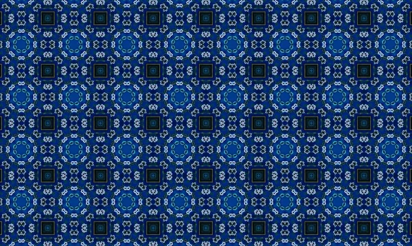 Soyut arkaplanı olan kusursuz bir model. Siyah ve mavi renkli klasik çiçek deseni..