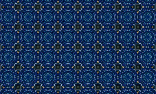 Seamless Pattern Abstract Background Vintage Floral Print Black Blue Colors — Fotografia de Stock
