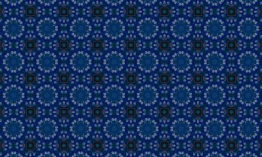 seamless pattern with abstract background. vintage floral print with black and blue colors.