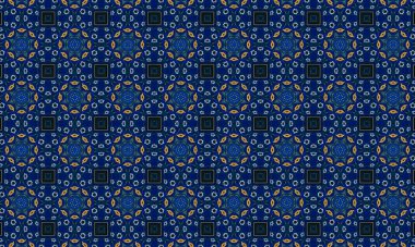 seamless pattern with abstract background. vintage floral print with black and blue colors.