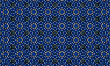 seamless pattern with abstract background. vintage floral print with black and blue colors.