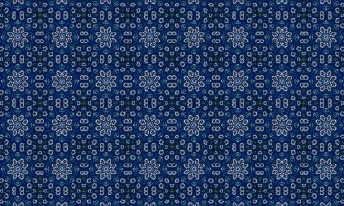 Raster Illustrasyon. Soyut çiçek süsüyle kusursuz desen.