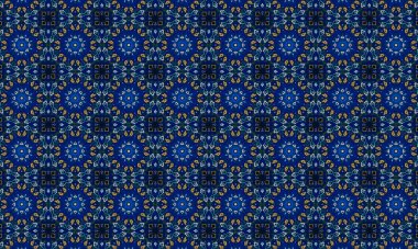 Raster Illustrasyon. Çiçeklerle kusursuz desen.