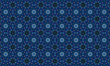 Raster Illustrasyon. Soyut elementlerle kusursuz desen.