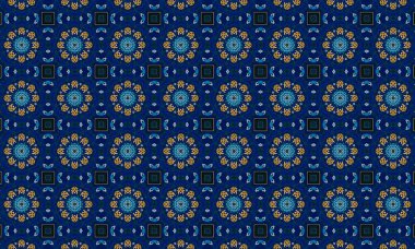 Raster Illustrasyon. Soyut elementlerle kusursuz desen.