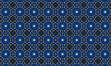 Raster Illustrasyon. Soyut çiçek süsüyle kusursuz desen.