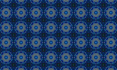 Raster Illustrasyon. Soyut çiçek süsüyle kusursuz desen.