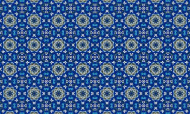 Raster Illustrasyon. Soyut elementlerle kusursuz desen.