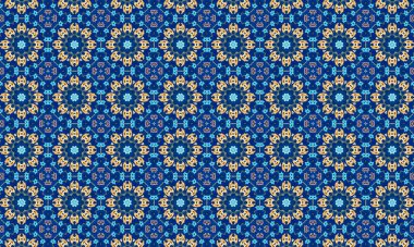 Raster Illustrasyon. Soyut elementlerle kusursuz desen.