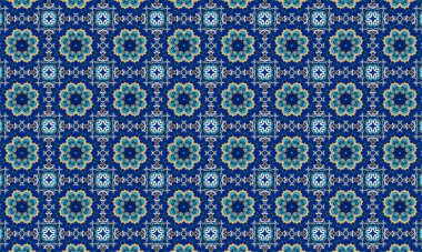 Raster Illustrasyon. Soyut elementlerle kusursuz desen.