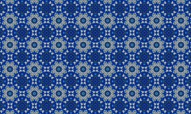 Raster Illustrasyon. Soyut çiçek süsüyle kusursuz desen.