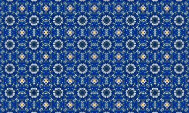 Raster Illustrasyon. Soyut çiçeklerle kusursuz desen.