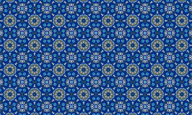 Raster Illustrasyon. Soyut elementlerle kusursuz desen.