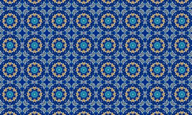 Raster Illustrasyon. Soyut elementlerle kusursuz desen.
