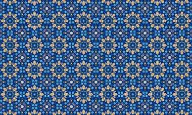 Raster Illustrasyon. Çiçeklerle kusursuz desen.