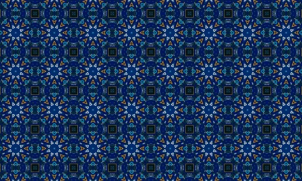 Soyut arkaplanı olan kusursuz bir model. Siyah ve mavi renkli klasik çiçek deseni..