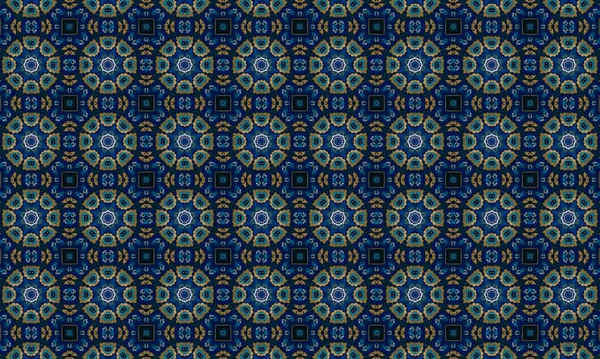 Soyut arkaplanı olan kusursuz bir model. Siyah ve mavi renkli klasik çiçek deseni..