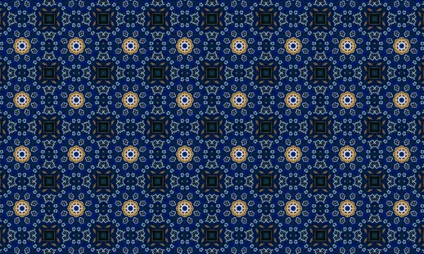 Soyut arkaplanı olan kusursuz bir model. Siyah ve mavi renkli klasik çiçek deseni..