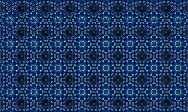 Soyut arkaplanı olan kusursuz bir model. Siyah ve mavi renkli klasik çiçek deseni..