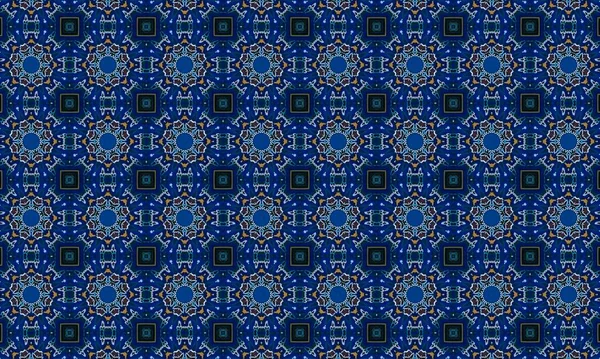 Soyut arkaplanı olan kusursuz bir model. Siyah ve mavi renkli klasik çiçek deseni..