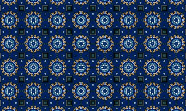 Soyut arkaplanı olan kusursuz bir model. Siyah ve mavi renkli klasik çiçek deseni..