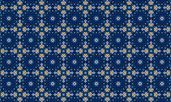 Raster Illustrasyon. Soyut çiçek süsüyle kusursuz desen.