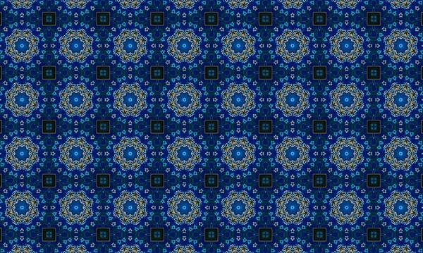 Raster Illustrasyon. Soyut çiçek süsüyle kusursuz desen.