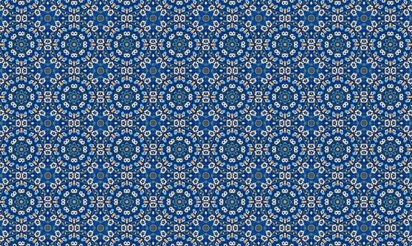 Mavi ve beyaz çiçekli kusursuz desen