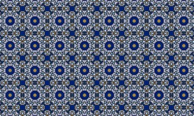 Raster Illustrasyon. Soyut elementlerle kusursuz desen.