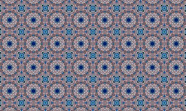 Raster Illustrasyon. Soyut çiçek şekilleriyle kusursuz bir desen..