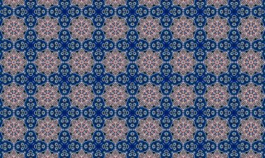 Raster Illustrasyon. Soyut çiçek süsüyle kusursuz desen.