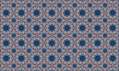 Raster Illustrasyon. Soyut çiçek süsüyle kusursuz desen.