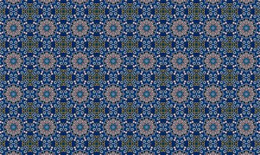 Raster Illustrasyon. Soyut çiçek süsüyle kusursuz desen.