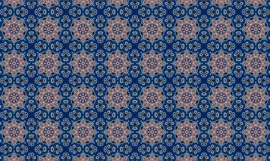 Raster Illustrasyon. Soyut çiçek süsüyle kusursuz desen.