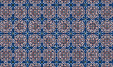 Raster Illustrasyon. Soyut elementlerle kusursuz desen.