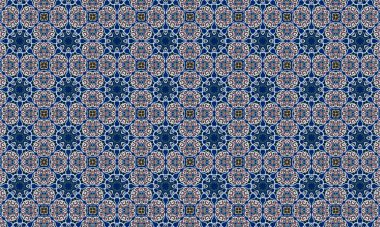 Raster Illustrasyon. Soyut elementlerle kusursuz desen.