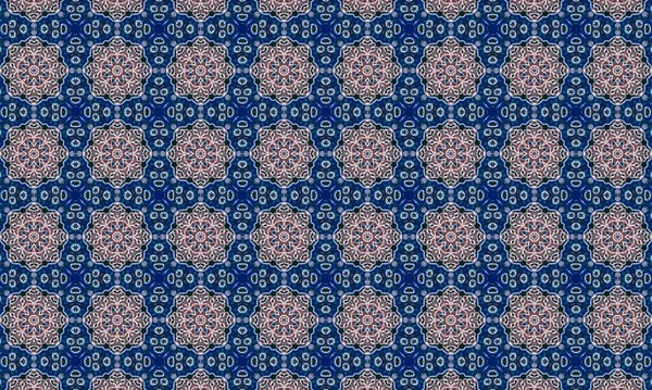 Raster Illustrasyon. Soyut çiçek süsüyle kusursuz desen.