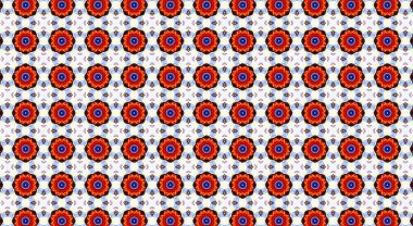 Raster Illustrasyon. Soyut çiçeklerle kusursuz desen.