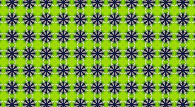 Yeşil ve beyaz çiçekli kusursuz desen