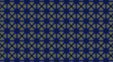 Raster Illustrasyon. Soyut çiçeklerle kusursuz desen.