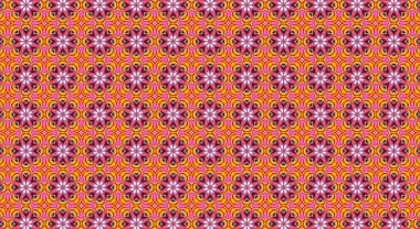 Raster Illustrasyon. Soyut çiçeklerle kusursuz desen.
