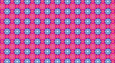 Raster Illustrasyon. Soyut çiçek süsüyle kusursuz desen.