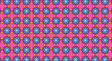 Raster Illustrasyon. Soyut çiçeklerle kusursuz desen.