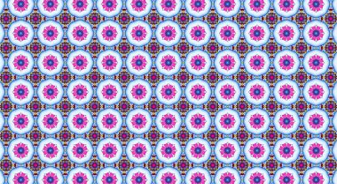 Raster Illustrasyon. Soyut çiçeklerle kusursuz desen.