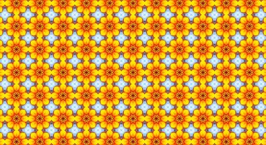 Raster Illustrasyon. Çiçeklerle kusursuz desen.