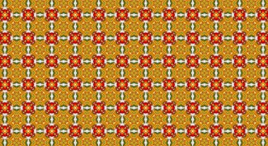 Raster Illustrasyon. Çiçeklerle kusursuz desen.