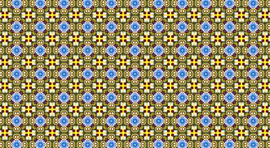 Raster Illustrasyon. Soyut elementlerle kusursuz desen.
