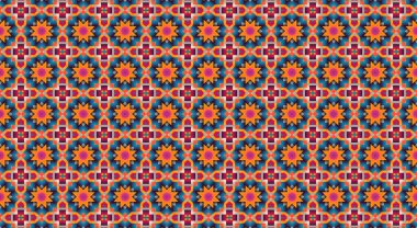 Geometrik şekilli kusursuz desen, vektör illüstrasyonu